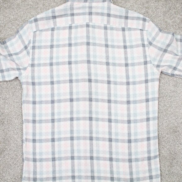 Banana Republic Untucked Shirt NWT Mens XS White/Pink/Blue Slim Fit L/S Cotton - Picture 11 of 15